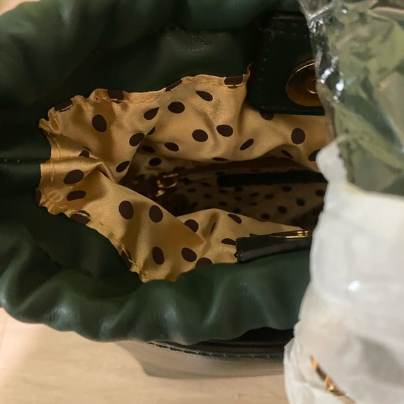 Melie Bianco Dark Green Mini Bucket Bag - Picture 3 of 5